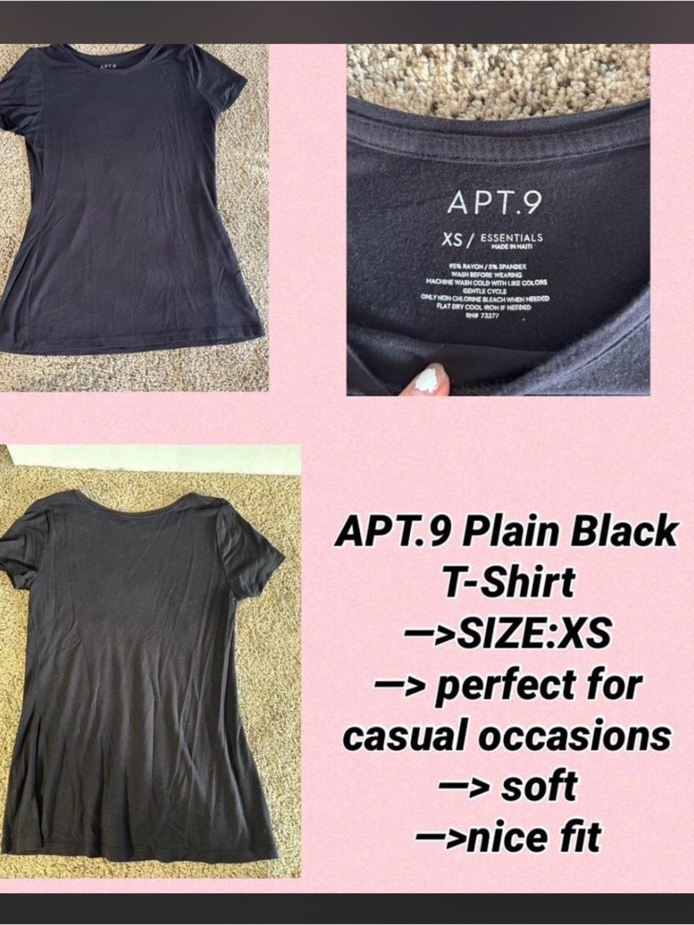 Apt. 9 Black Short Sleeve Y2K Tee